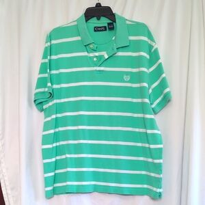 Chaps Green Striped Men's Polo Shirt